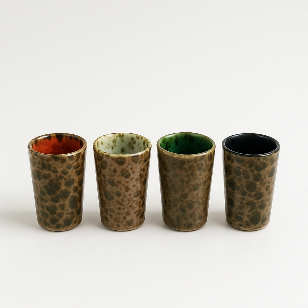 Speckled Shot Glasses x4